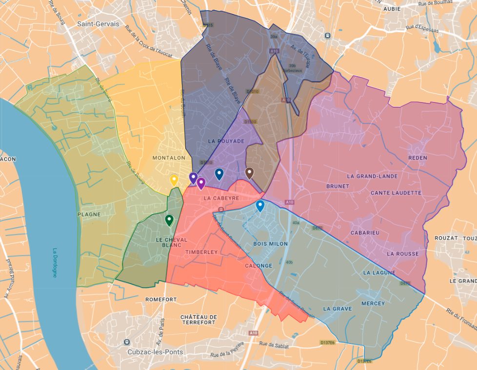 Voir la carte dynamique des bureaux de vote de Saint-André-de-Cubzac en 2026